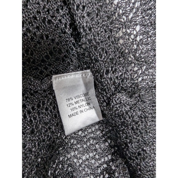 Lela Rose Women Top Small Open Knit Crewneck Metallic Long Sleeve Pullover - Picture 9 of 11